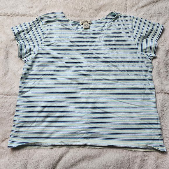 Vintage Eddie Bauer Blue Green Crew Neck Short Sleeve T Shirt XL - Picture 1 of 7
